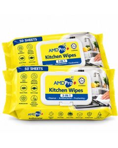 AMDPro+ Halal Kitchen Wipes 50 Sheets Twin Pack