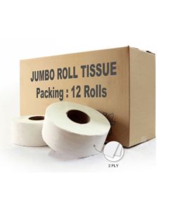 PW Jumbo Roll Tissue JRT 2 Ply Virgin Pulp 12 Rolls/CTN
