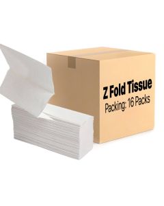 Z-Fold Hand Towel Tissue Virgin Pulp 1 Ply (16 Packs/Carton)