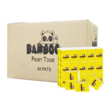 Bamboo Pocket Tissue 3 Ply Soft Travel Pack 8 Pulls x 10