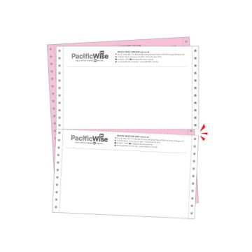 Custom Computer Form Printing 9.5 x 11 Inch 2 Ply 2 Up 1 Colour 1,000 Fans Per Box