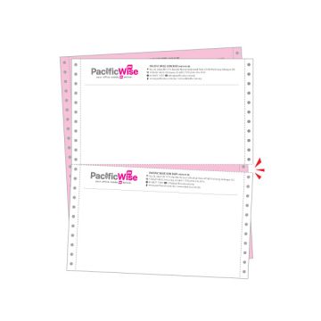 Custom Computer Form Printing 9.5 x 11 Inch 2 Ply 2 Up 2 Colour 1,000 Fans Per Box