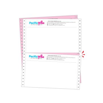 Custom Computer Form Printing 9.5 x 11 Inch 2 Ply 2 Up 3 Colour 1,000 Fans Per Box