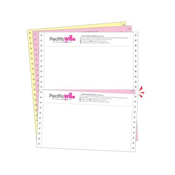 Custom Computer Form Printing 9.5 x 11 Inch 3 Ply 2 Up 2 Colour 500 Fans Per Box