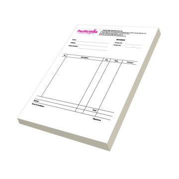 Customized Printing Bill Pad A5 1 Ply 2 Colour 100 Sheets Per Pad