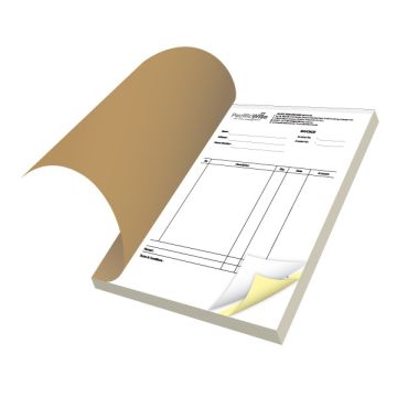 Custom Bill Book Printing Staple Binding Numbered A5 2 Ply 1 Colour