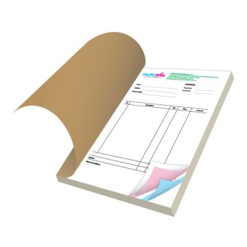 Custom Bill Book Printing Staple Binding Numbered A5 3 Ply 4 Colour