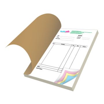 Custom Bill Book Printing Staple Binding Numbered A5 4 Ply 4 Colour