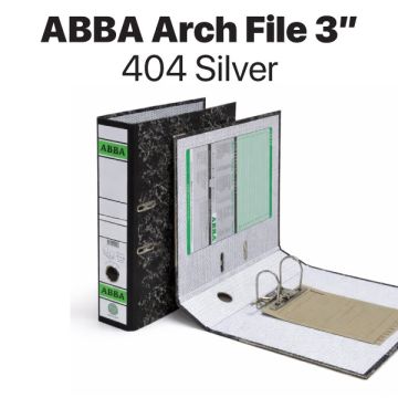 ABBA Lever Arch File 404 Silver Secure Ring Binder 3 Inch