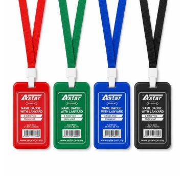 Astar B1103 Name Badge With Lanyard 2-Side View