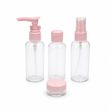 V8 Beauty Travel Bottle Set 4pcs Spray Pump Bottle & Jar