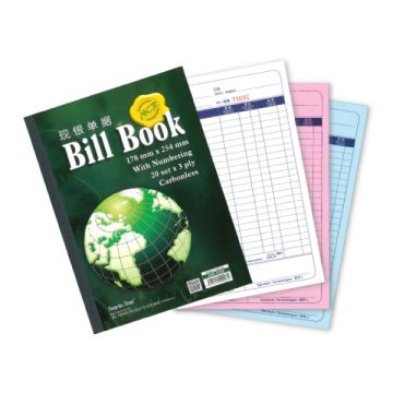 Bill Book Invoice 7 x 10 NCR 3 Ply Numbered 20 Sets