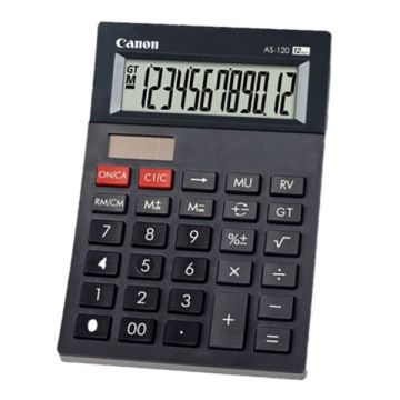 Canon AS-120 Desktop Calculator 12 Digit Dual Power Tilt Display