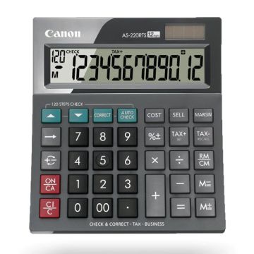 Canon AS-220RTS Desktop Calculator 12 Digit Check & Correct