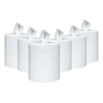 Center Flow Tissue Roll 1 Ply Virgin Pulp 900g (6 Rolls)