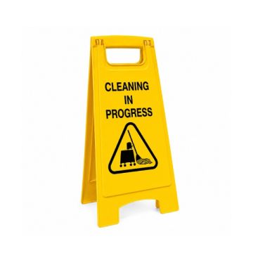 Yellow Safety Signboard 300 x 680mm Cleaning in progress Sign