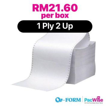 QForm Computer Form 2 Up 1 Ply Jam-Resistant 9.5x11 800 Fans