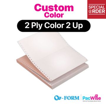 QForm Colour Computer Form 2 Ply 2 Up Custom Colour 9.5x11