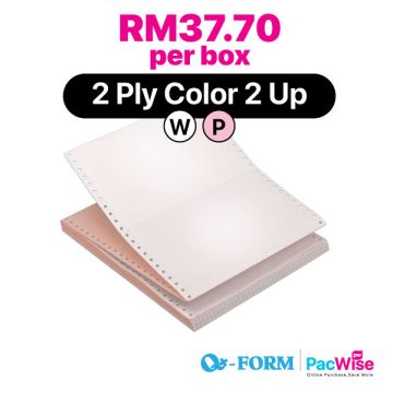 QForm Colour Computer Form 2 Ply 2 Up Jam-Resistant 9.5x11