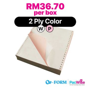 QForm Colour Computer Form 2 Ply Jam-Resistant 9.5x11 400 Fans