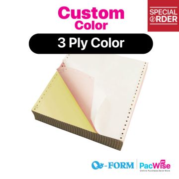 QForm Colour Computer Form 3 Ply Custom Mix 9.5" x 11" (200 Fans)