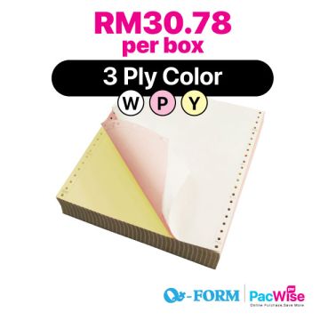 QForm Computer Form 3 Ply Colour NCR 9.5x11 (200 Fans)
