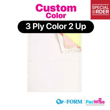 QForm Computer Form 3 Ply Colour 2 Up Custom Anti-Jam 9.5x11