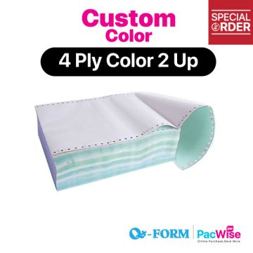 QForm 4 Ply Colour 2 Up Computer Form 9.5x11 200 Fans