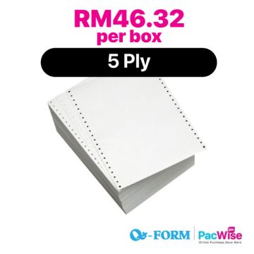 QForm Computer Form 5 Ply Anti-Jam 9.5x11 (200 Fans)