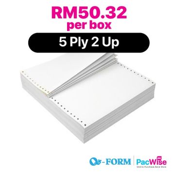 QForm Computer Form 5 Ply 2 Up Anti-Jam 9.5x11 (200 Fans)