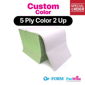 QForm Computer Form 5 Ply Colour 2 Up Anti-Jam 200 Fans