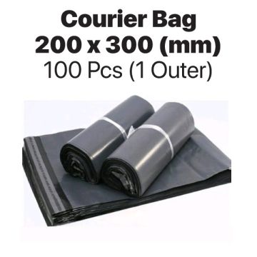 High Tech Black Courier Bag Waterproof Self Seal 200x300mm