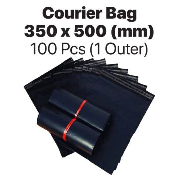High Tech Black Courier Bag Waterproof Self Seal 350x500mm