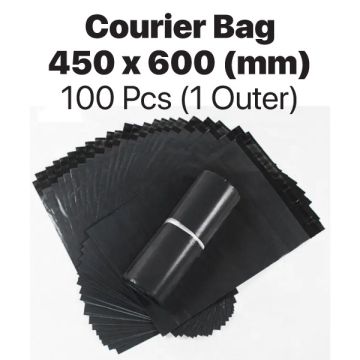 High Tech Black Courier Bag Waterproof Self Seal 450x600mm