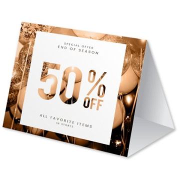 Custom Printed Tent Card 160 x 140 x 70mm