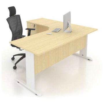 Pre-Order MT 1518F L-Shape Office Desk with Fixed 4-Drawer