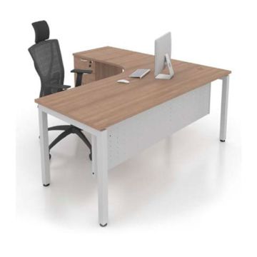 Pre-Order UL-D 1818 L-Shape Office Desk with Fixed 4-Drawer