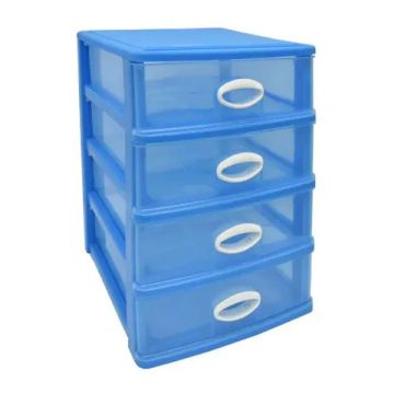 4 Tier Clearview Plastic Desktop Drawer