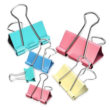 Colour Double Clip / Binder Clip – Klip Pengikat Warna (12 Pcs/Box) | Colourful Paper Binder for Office, School & Home