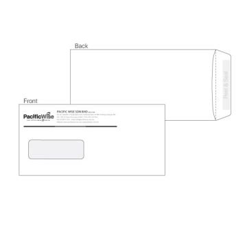 Customized Printing White Window Envelope 9.75" x 4.75" 1 Color