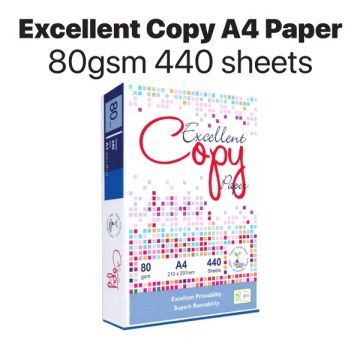 Excellent A4 Copy Paper 80gsm Bright White 440 Sheets