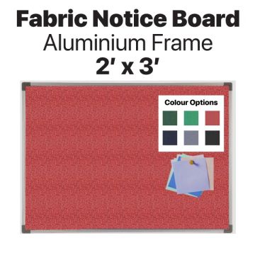 Fabric Notice Board Aluminium Frame Wall Mount (2' x 3')