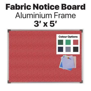 Fabric Notice Board Aluminium Frame Wall Mount (3' x 5')