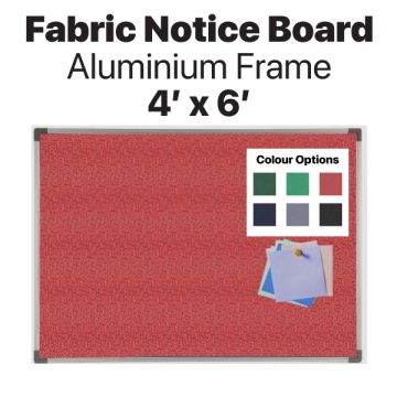 Fabric Notice Board Aluminium Frame Wall Mount (4' x 6')