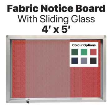 Fabric Notice Board Aluminium Frame Sliding Glass 4x5ft
