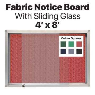 Fabric Notice Board Aluminium Frame Sliding Glass 4x8ft