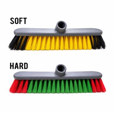 Floor Brush Heavy Duty Hard & Soft with Handle 300mm