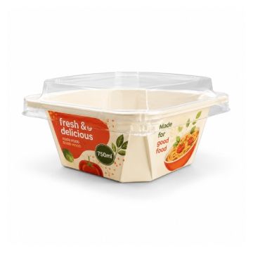 Custom Food Tray 750ml 4C Print with Blank PET Lid