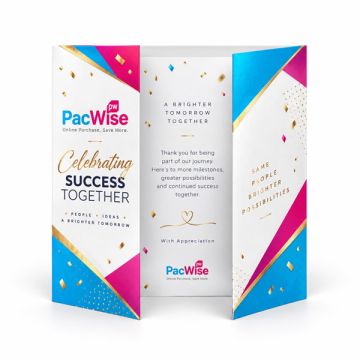 Custom Gate Fold Greeting Card c12uc 250gsm 4C Double-Sided Print