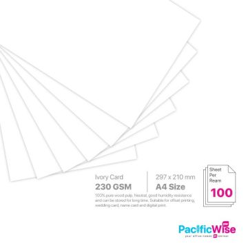A4/Ivory Card/Kad Gading 230gsm/Card Stock Paper (100'S)